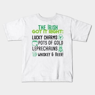 Lucky Charms Whiskey And Beer Kids T-Shirt